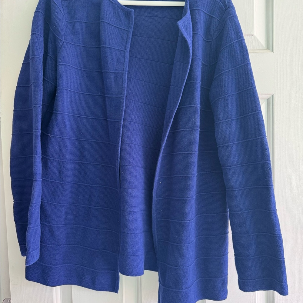 Talbots Royal Blue Open-Front Cardigan